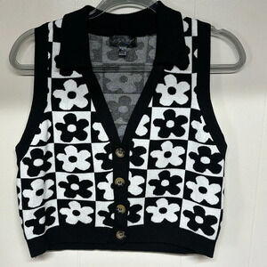 Say What Floral Cropped Sleeveless Cardigan